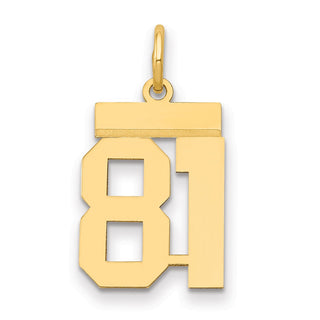 14k Yellow Gold Small Polished Number 81 Charm LS81