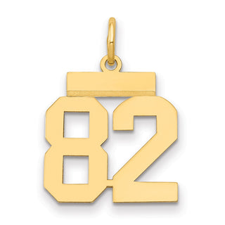 14k Yellow Gold Small Polished Number 82 Charm LS82