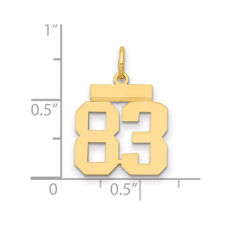 14k Yellow Gold Small Polished Number 83 Charm LS83