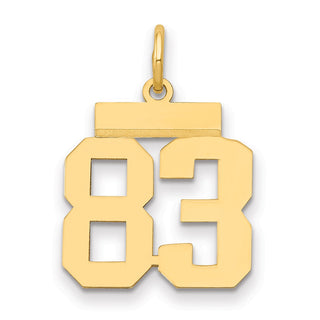 14k Yellow Gold Small Polished Number 83 Charm LS83