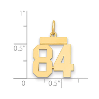 14k Yellow Gold Small Polished Number 84 Charm LS84