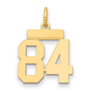 14k Yellow Gold Small Polished Number 84 Charm LS84