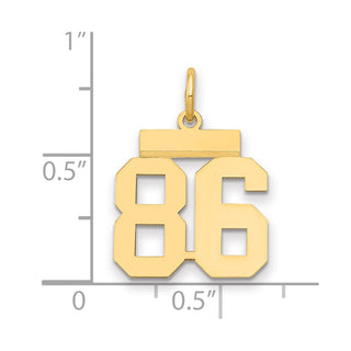 14k Yellow Gold Small Polished Number 86 Charm LS86