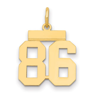 14k Yellow Gold Small Polished Number 86 Charm LS86