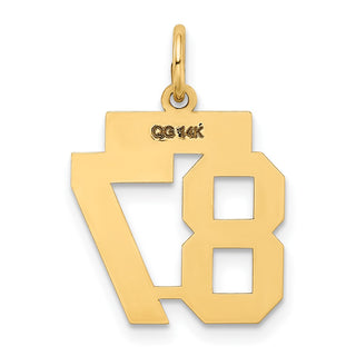 14k Yellow Gold Small Polished Number 87 Charm LS87