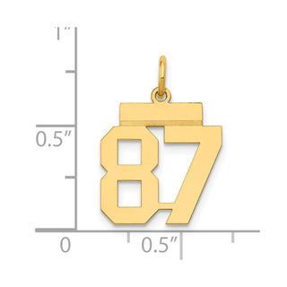14k Yellow Gold Small Polished Number 87 Charm LS87
