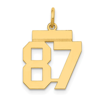 14k Yellow Gold Small Polished Number 87 Charm LS87