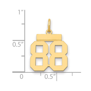 14k Yellow Gold Small Polished Number 88 Charm LS88