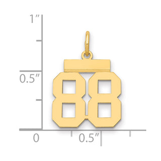 14k Yellow Gold Small Polished Number 88 Charm LS88