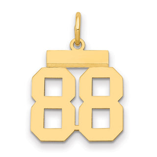 14k Yellow Gold Small Polished Number 88 Charm LS88