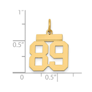 14k Yellow Gold Small Polished Number 89 Charm LS89