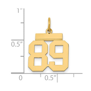 14k Yellow Gold Small Polished Number 89 Charm LS89