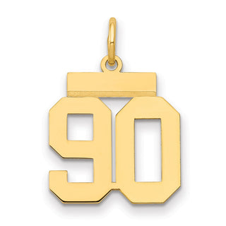 14k Yellow Gold Small Polished Number 90 Charm LS90