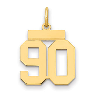 14k Yellow Gold Small Polished Number 90 Charm LS90