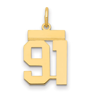 14k Yellow Gold Small Polished Number 91 Charm LS91
