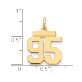 14k Yellow Gold Small Polished Number 95 Charm LS95