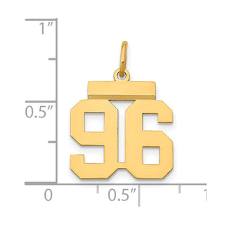 14k Yellow Gold Small Polished Number 96 Charm LS96