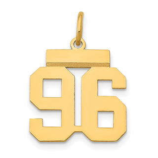 14k Yellow Gold Small Polished Number 96 Charm LS96