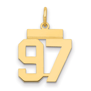 14k Yellow Gold Small Polished Number 97 Charm LS97
