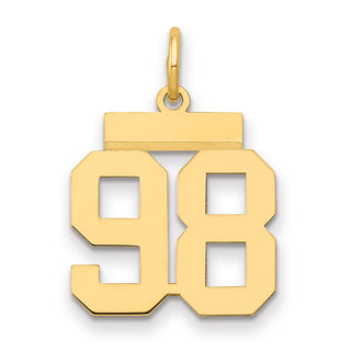 14k Yellow Gold Small Polished Number 98 Charm LS98