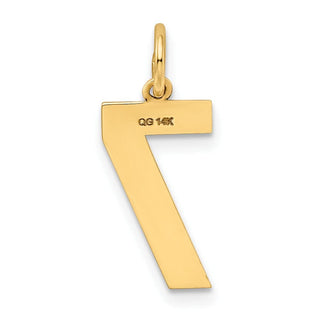 14k Yellow Gold Medium Satin Number 7 Charm