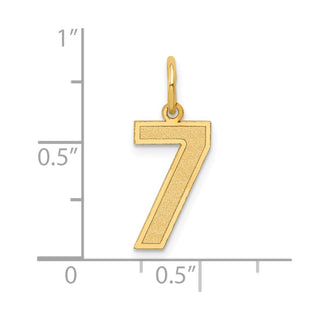 14k Yellow Gold Medium Satin Number 7 Charm