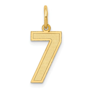 14k Yellow Gold Medium Satin Number 7 Charm