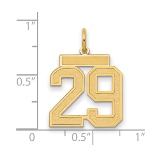 14k Yellow Gold Medium Satin Number 29 Charm