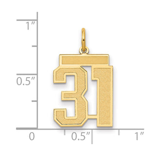 14k Yellow Gold Medium Satin Number 31 Charm