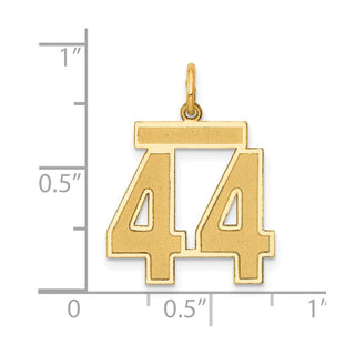 14k Yellow Gold Medium Satin Number 44 Charm