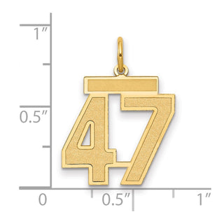 14k Yellow Gold Medium Satin Number 47 Charm