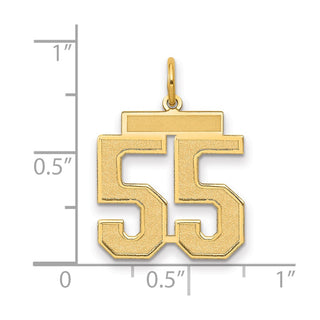 14k Yellow Gold Medium Satin Number 55 Charm