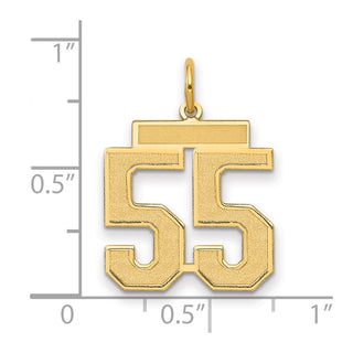14k Yellow Gold Medium Satin Number 55 Charm