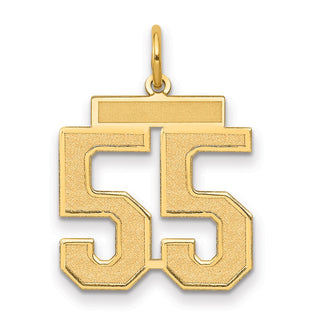 14k Yellow Gold Medium Satin Number 55 Charm