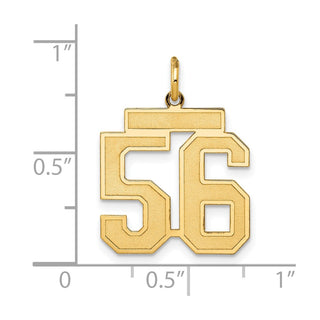 14k Yellow Gold Medium Satin Number 56 Charm