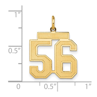 14k Yellow Gold Medium Satin Number 56 Charm