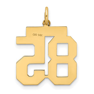 14k Yellow Gold Medium Satin Number 85 Charm