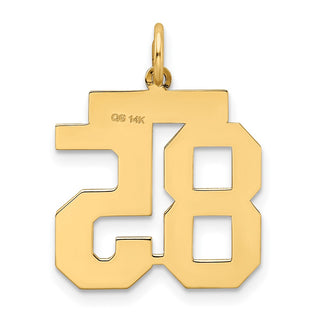 14k Yellow Gold Medium Satin Number 85 Charm