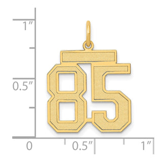 14k Yellow Gold Medium Satin Number 85 Charm