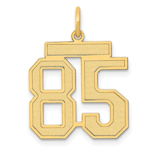 14k Yellow Gold Medium Satin Number 85 Charm