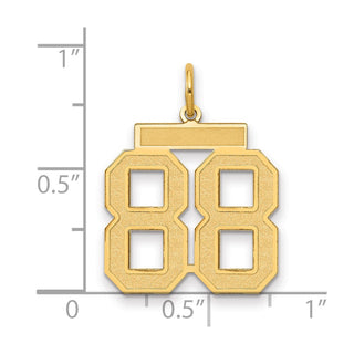 14k Yellow Gold Medium Satin Number 88 Charm