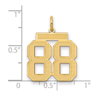 14k Yellow Gold Medium Satin Number 88 Charm