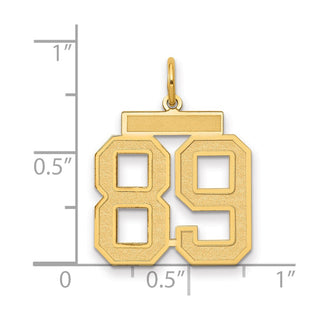 14k Yellow Gold Medium Satin Number 89 Charm