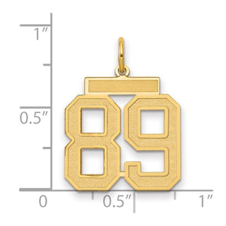 14k Yellow Gold Medium Satin Number 89 Charm