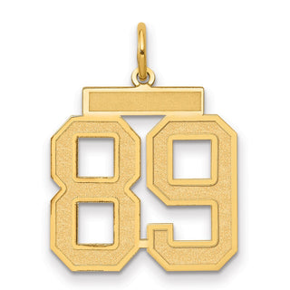 14k Yellow Gold Medium Satin Number 89 Charm