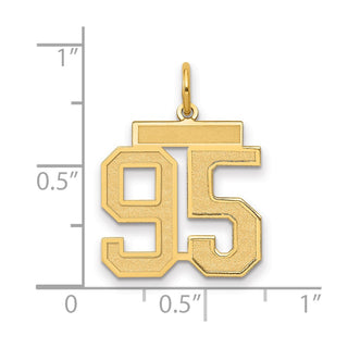 14k Yellow Gold Medium Satin Number 95 Charm