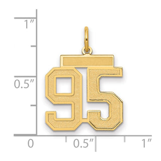 14k Yellow Gold Medium Satin Number 95 Charm