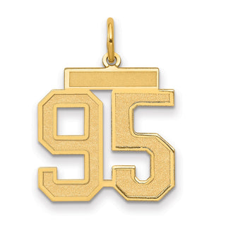 14k Yellow Gold Medium Satin Number 95 Charm