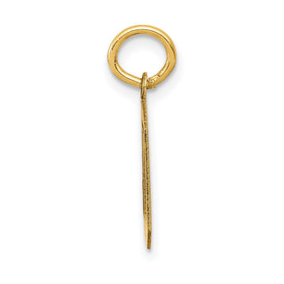 14k Yellow Gold Small Satin Number 0 Charm