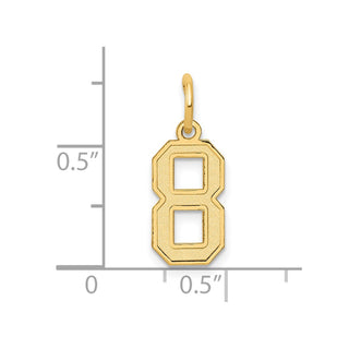 14k Yellow Gold Small Satin Number 8 Charm
